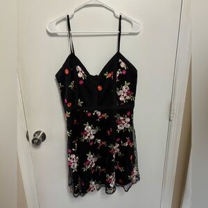 Lulu’s Floral Black Mini Dress